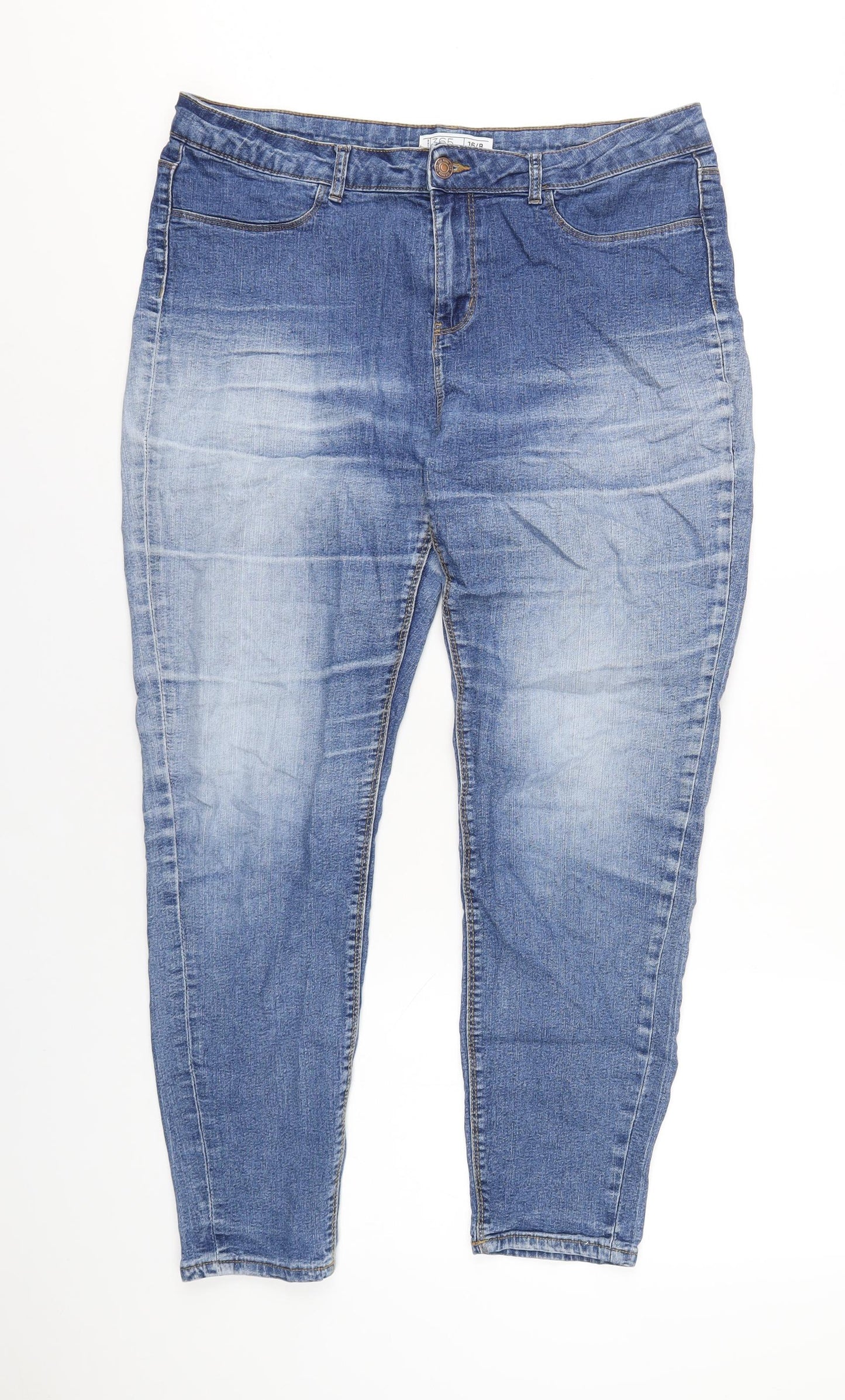 DENIM 365 Womens Blue Cotton Skinny Jeans Size 16 L27 in Regular Zip