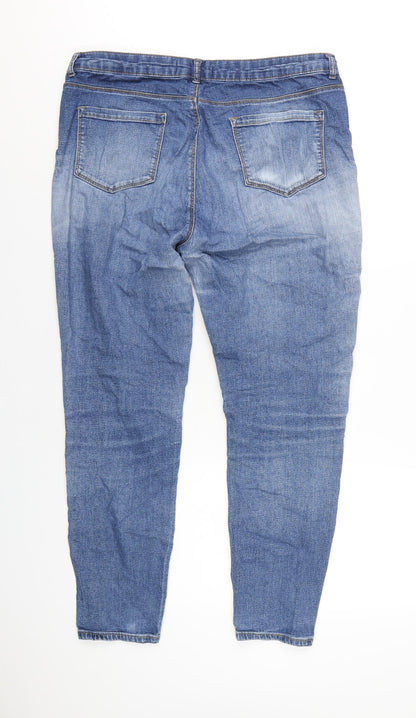 DENIM 365 Womens Blue Cotton Skinny Jeans Size 16 L27 in Regular Zip