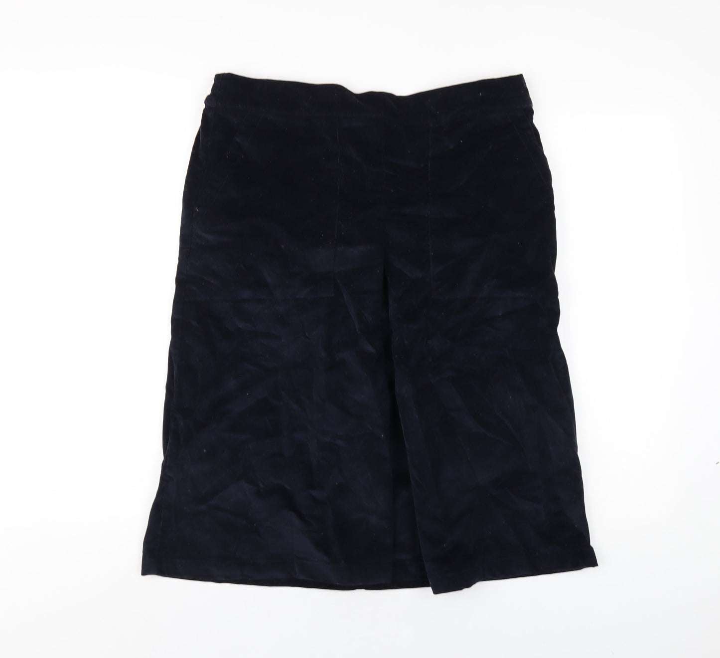 Cotton Traders Womens Blue Cotton A-Line Skirt Size 14