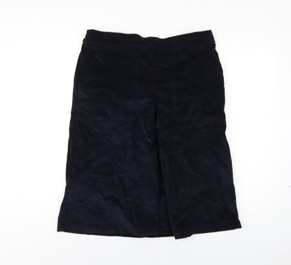 Cotton Traders Womens Blue Cotton A-Line Skirt Size 14