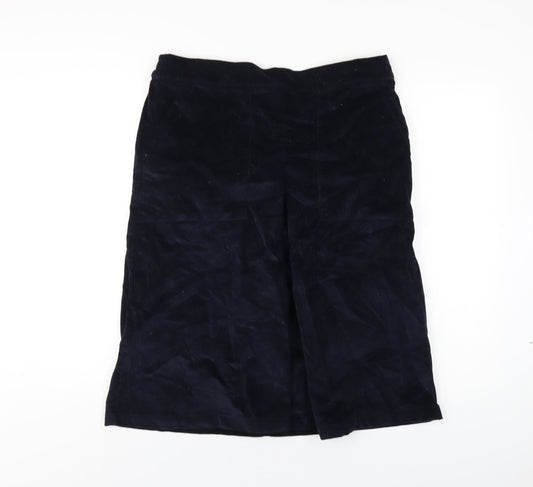 Cotton Traders Womens Blue Cotton A-Line Skirt Size 14