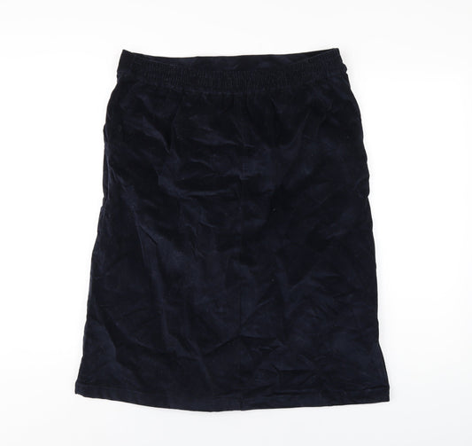 Cotton Traders Womens Blue Cotton A-Line Skirt Size 14
