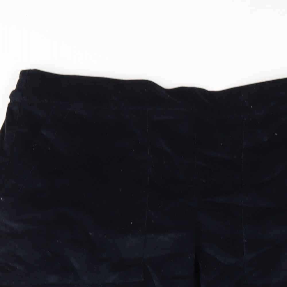 Cotton Traders Womens Blue Cotton A-Line Skirt Size 14