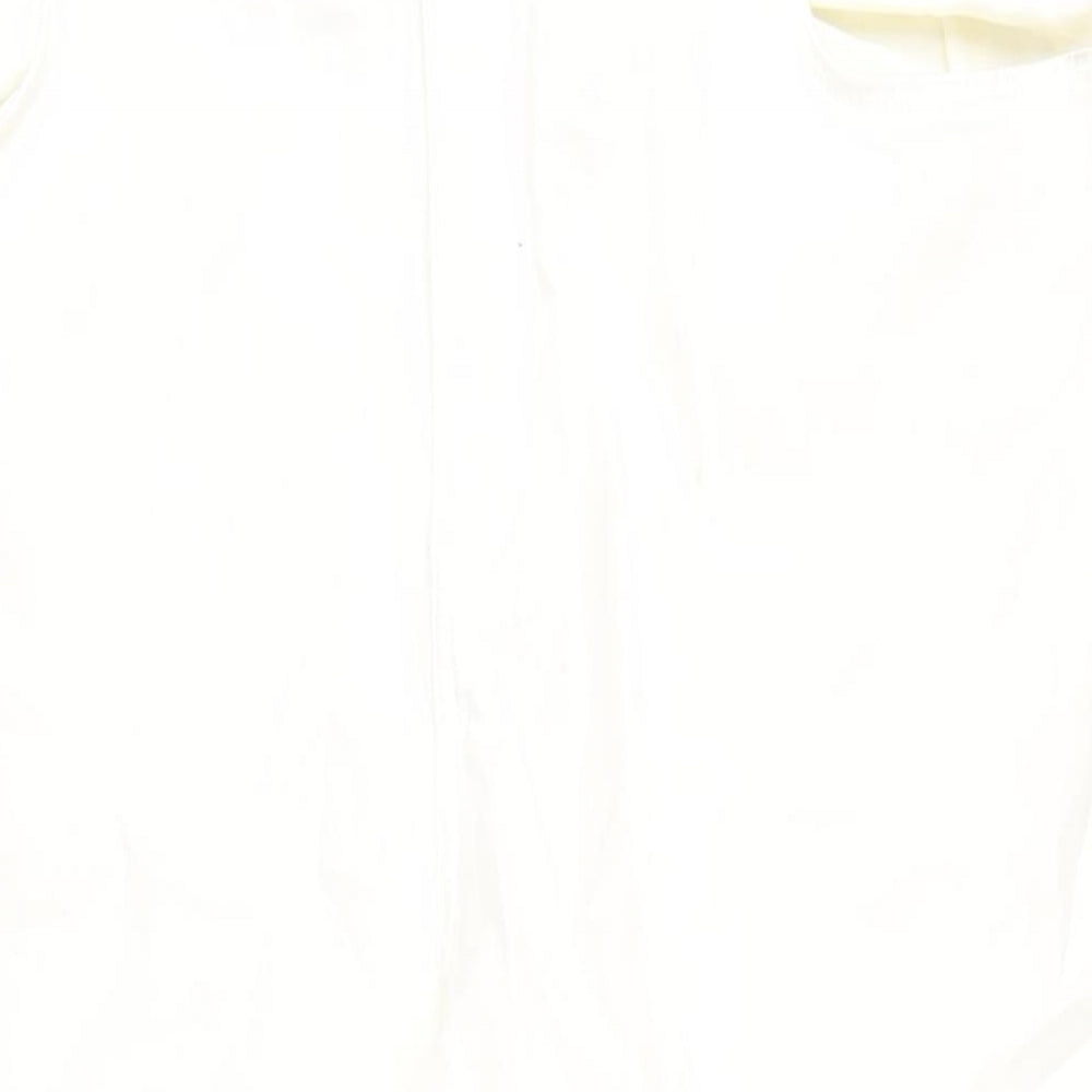 Autograph Womens White Cotton Wide-Leg Jeans Size 22 L30 in Regular Zip