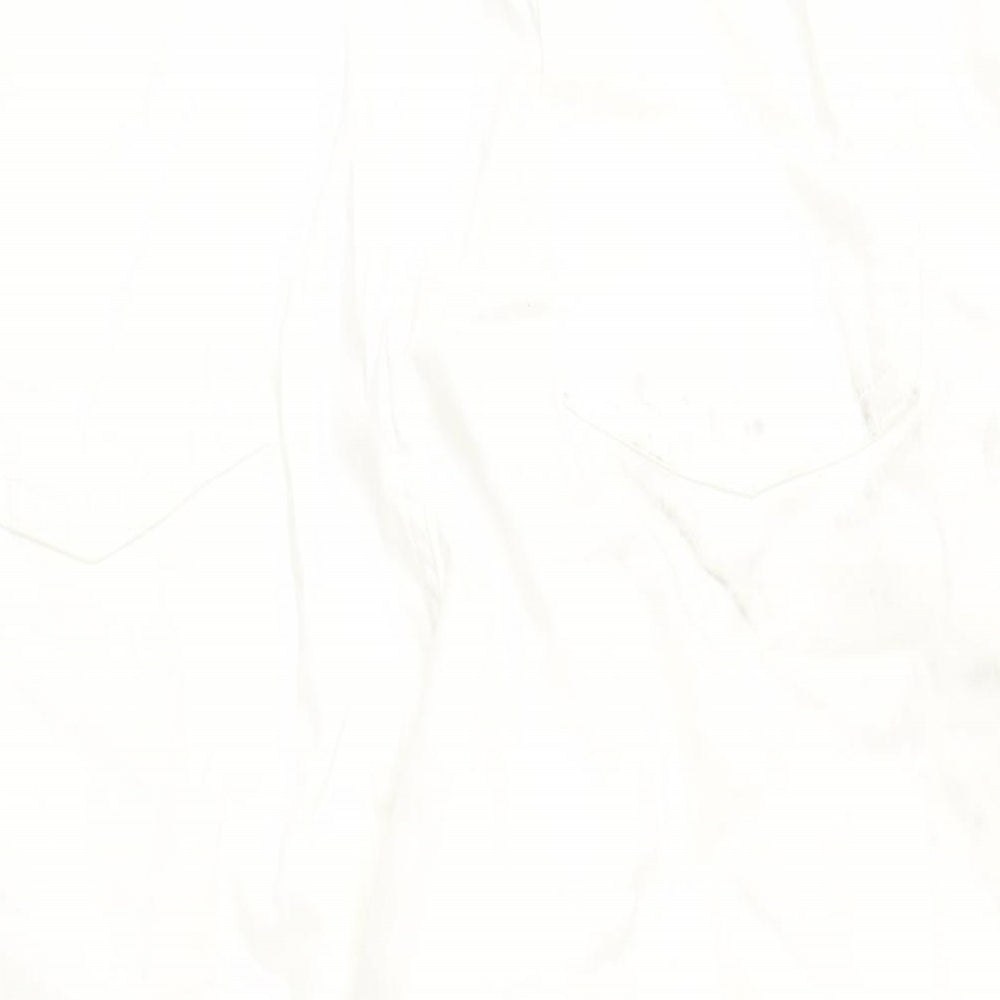 Autograph Womens White Cotton Wide-Leg Jeans Size 22 L30 in Regular Zip