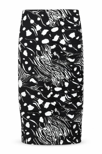 ASOS Womens Black Geometric Polyester Straight & Pencil Skirt Size 14 - Rouched
