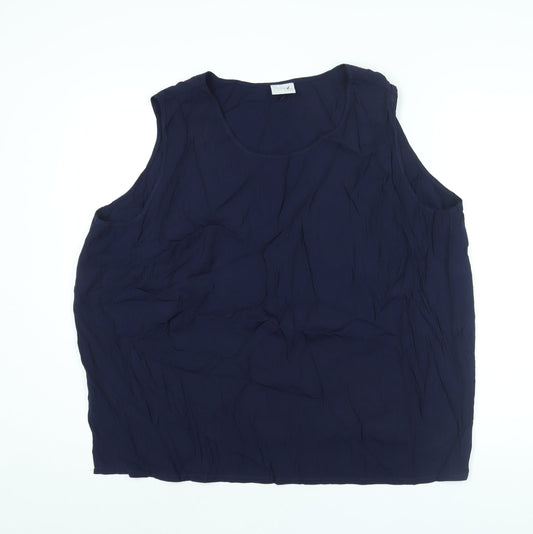 Classics Womens Black Polyester Camisole Blouse Size 24 Round Neck