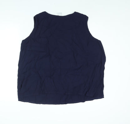 Classics Womens Black Polyester Camisole Blouse Size 24 Round Neck