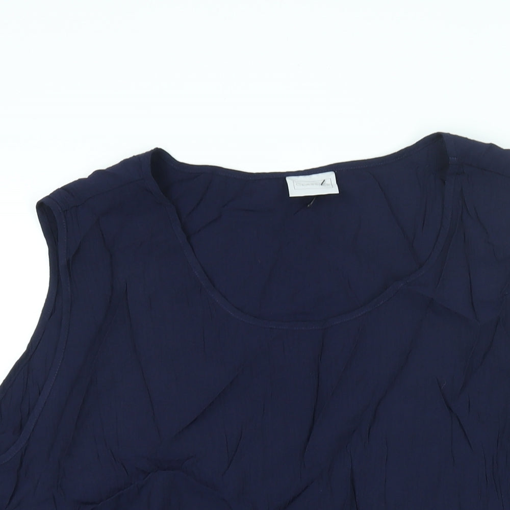 Classics Womens Black Polyester Camisole Blouse Size 24 Round Neck