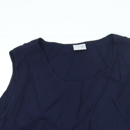 Classics Womens Black Polyester Camisole Blouse Size 24 Round Neck