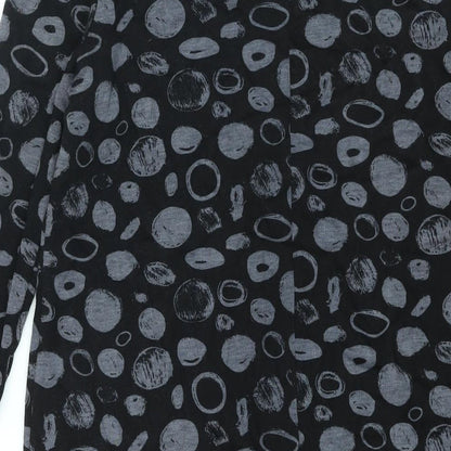 Roman Womens Black Geometric Polyester Shift Size 12 Round Neck Pullover