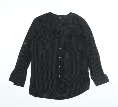 Womens UK Size 8 H&M Black Basic Blouse