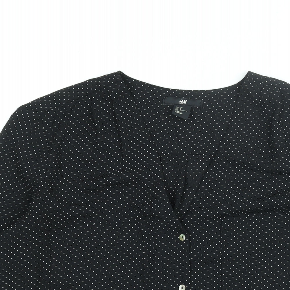 Womens UK Size 8 H&M Black Basic Blouse