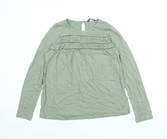 Womens UK Size 10 Marks and Spencer Green Basic Blouse