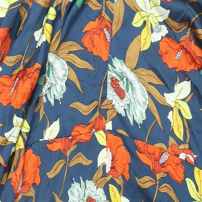 Lovedrobe Womens Multicoloured Floral Polyester Shift Size 26 Mock Neck Zip - Tie