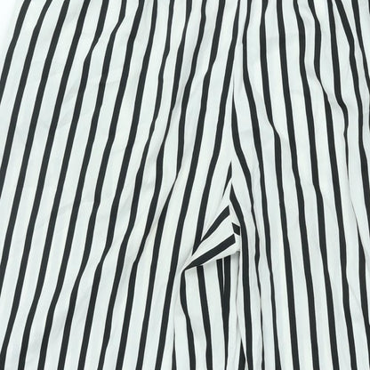 Womens UK Size L Zara Regular Fit Cropped White Trousers