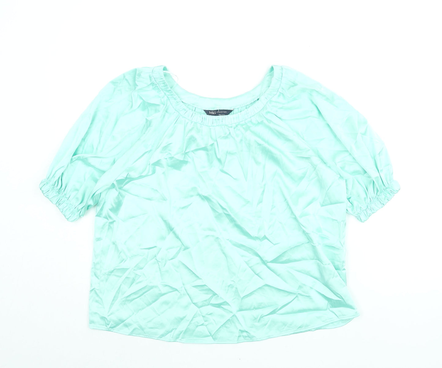 Womens UK Size 6 Marks and Spencer Green Basic Blouse