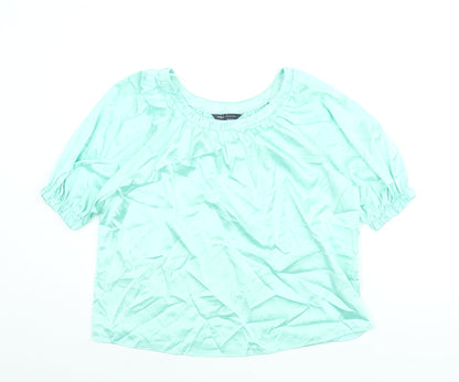 Womens UK Size 6 Marks and Spencer Green Basic Blouse