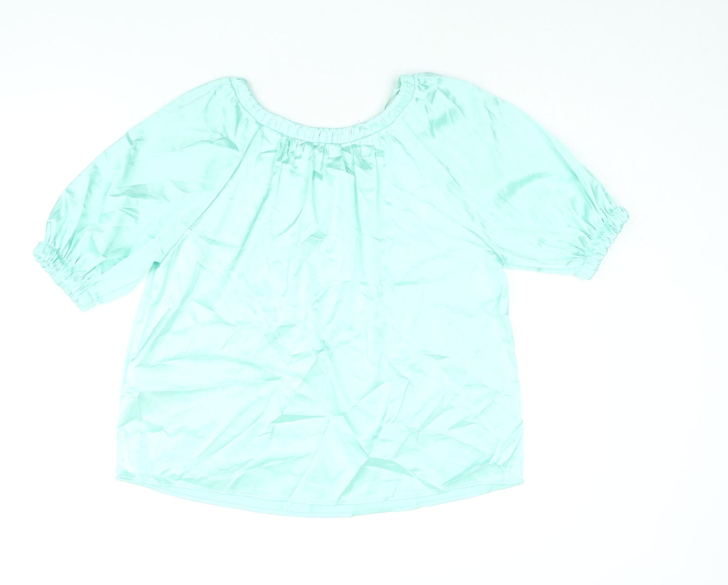 Womens UK Size 6 Marks and Spencer Green Basic Blouse