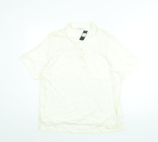 Womens UK Size 20 St Michael Ivory Basic Polo