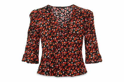 Womens UK Size 10 Dorothy Perkins Red Basic Blouse