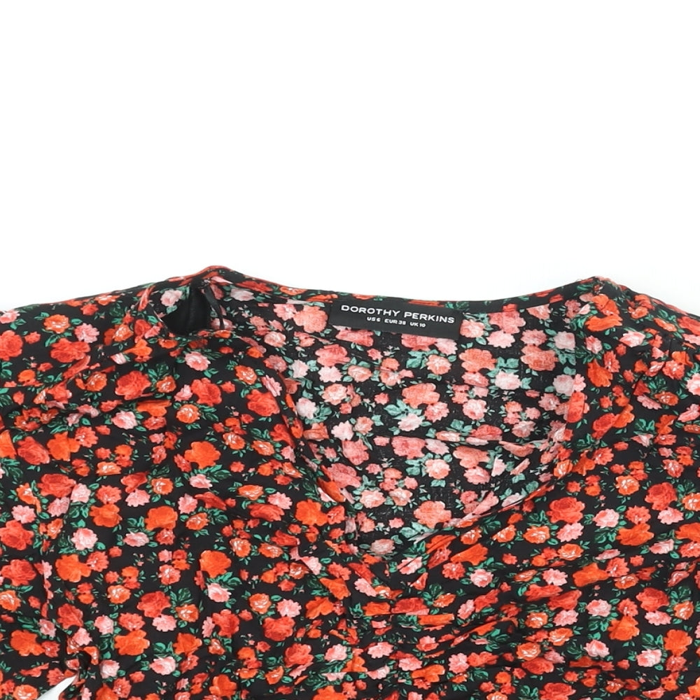 Womens UK Size 10 Dorothy Perkins Red Basic Blouse