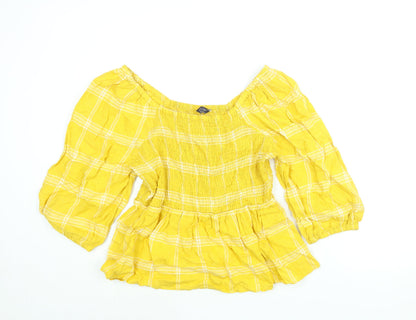 Womens UK Size 14 Marks and Spencer Yellow Basic Blouse