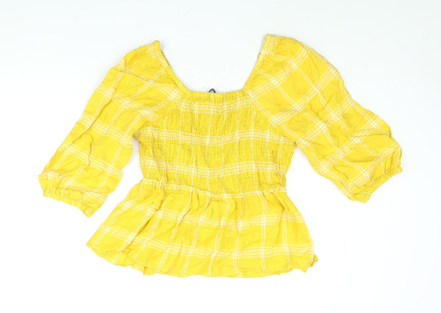 Womens UK Size 14 Marks and Spencer Yellow Basic Blouse