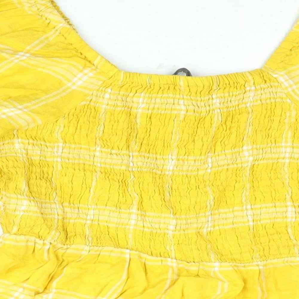 Womens UK Size 14 Marks and Spencer Yellow Basic Blouse