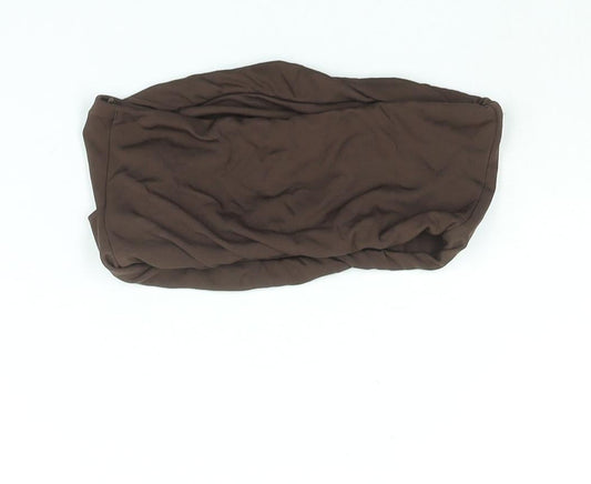 Womens UK Size S Zara Brown Cropped Blouse
