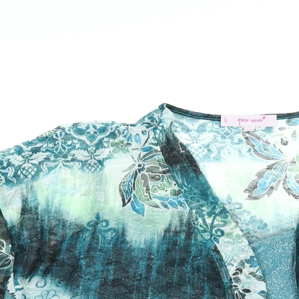 Womens UK Size 14 Per Una Blue Basic Blouse