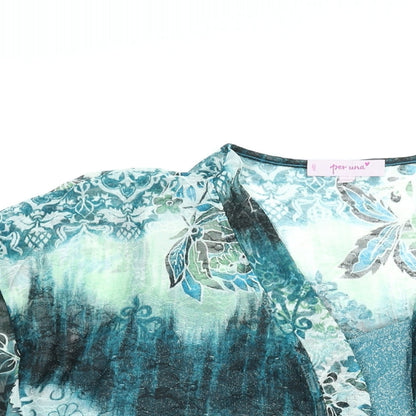 Womens UK Size 14 Per Una Blue Basic Blouse
