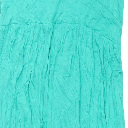 NEXT Womens Green Viscose Maxi Size 18 V-Neck Pullover - Lace Back