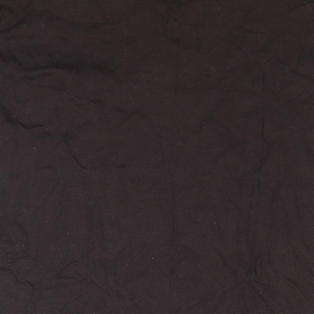 EWM Womens Brown Cotton Basic T-Shirt Size L V-Neck