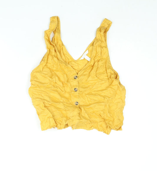 Womens UK Size 18 H&M Orange Cropped Blouse