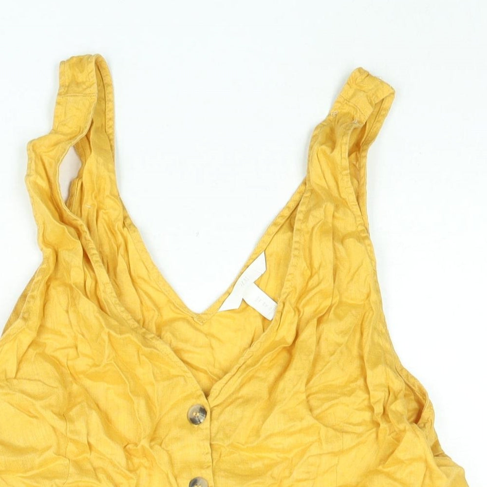 Womens UK Size 18 H&M Orange Cropped Blouse