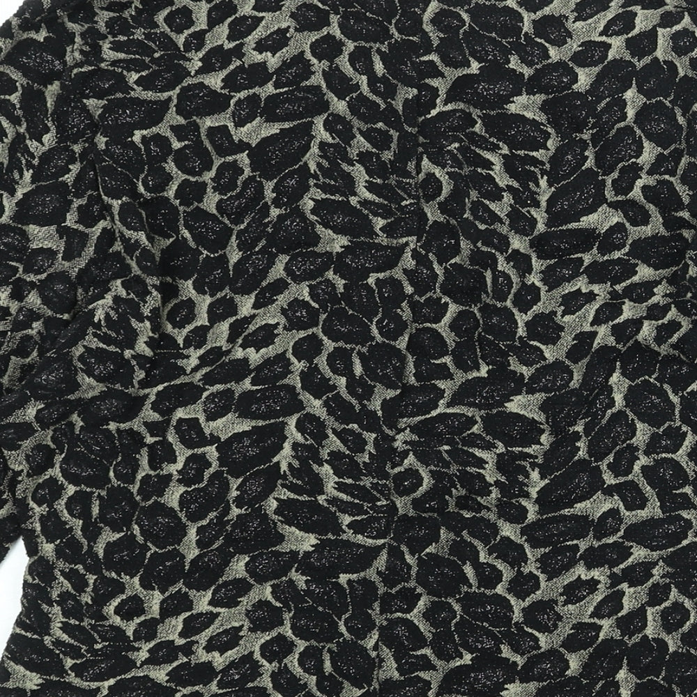 M&Co Womens Black Geometric Polyester Basic Blouse Size 20 Cowl Neck - Rouched Glitter