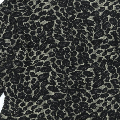 M&Co Womens Black Geometric Polyester Basic Blouse Size 20 Cowl Neck - Rouched Glitter