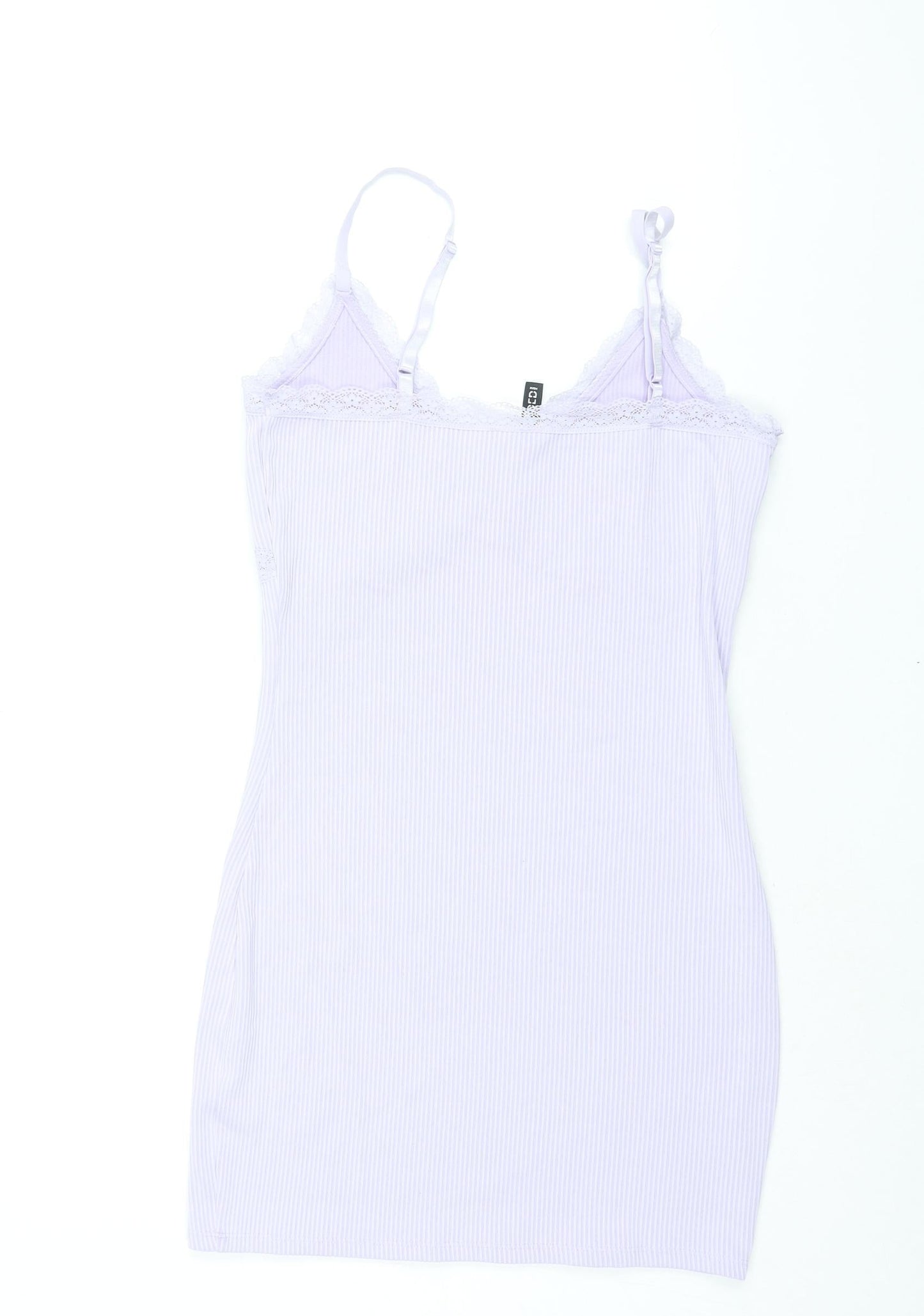 Divided by H&M Womens Purple Polyester Mini Size M V-Neck Pullover - Lace Trim Bow