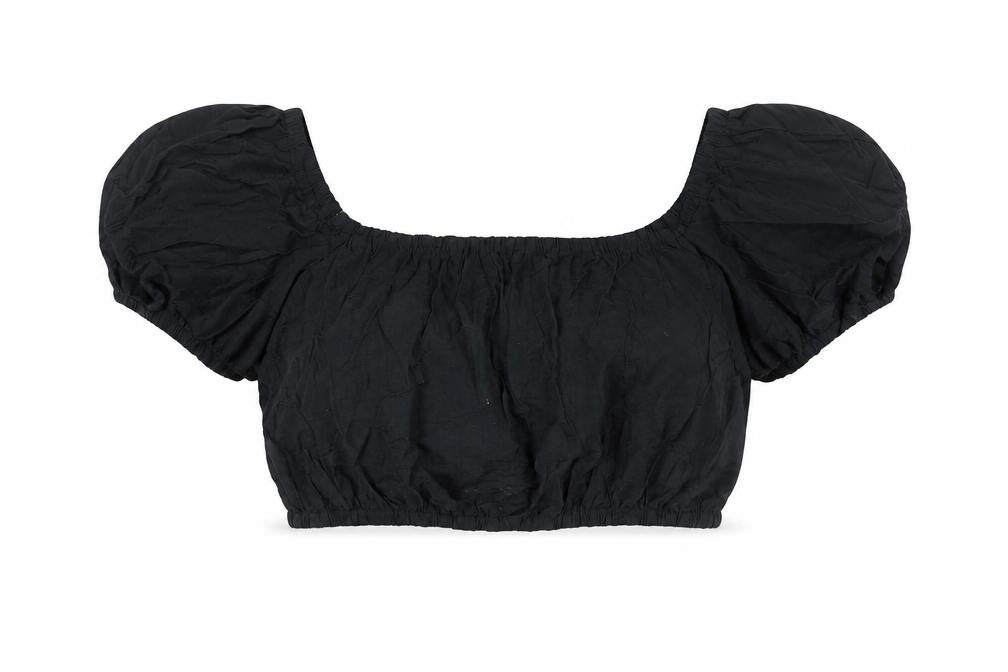 Womens UK Size L H&M Black Cropped Blouse