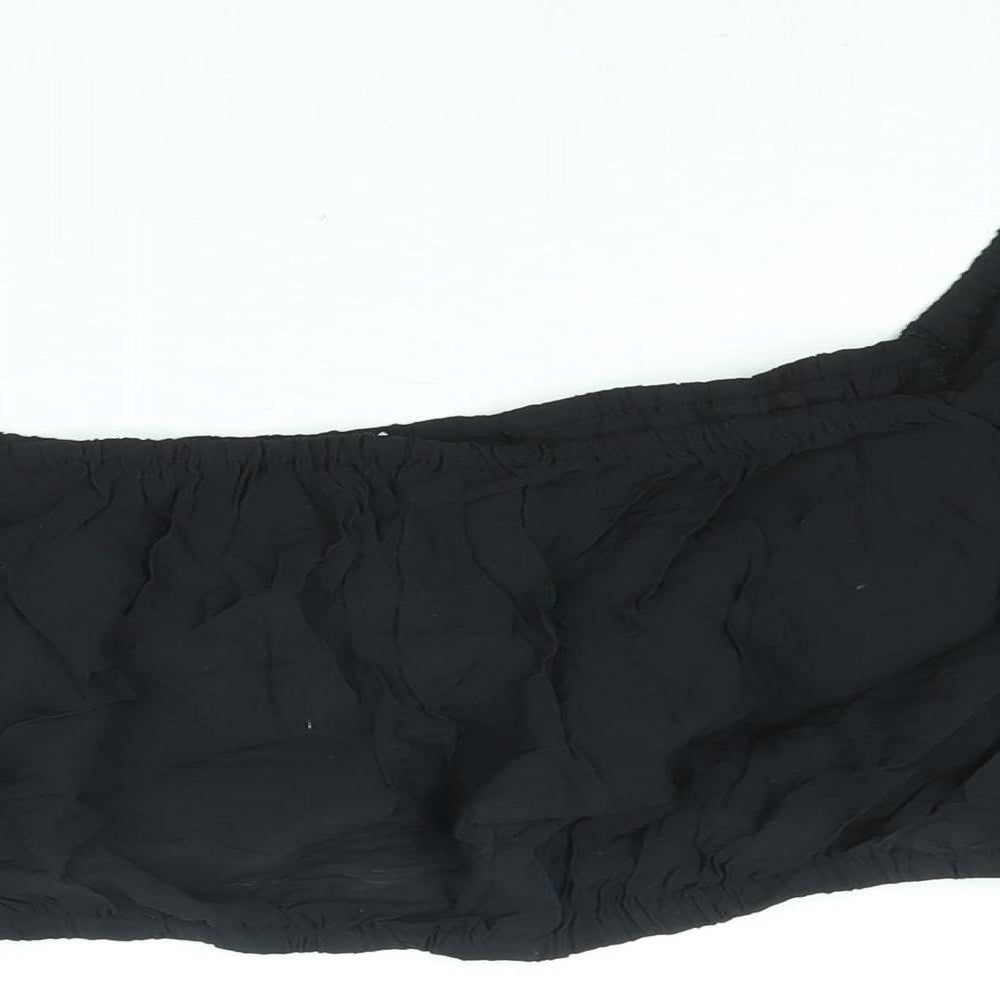Womens UK Size L H&M Black Cropped Blouse
