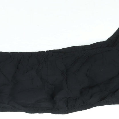 Womens UK Size L H&M Black Cropped Blouse