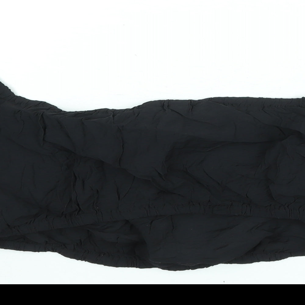 Womens UK Size L H&M Black Cropped Blouse