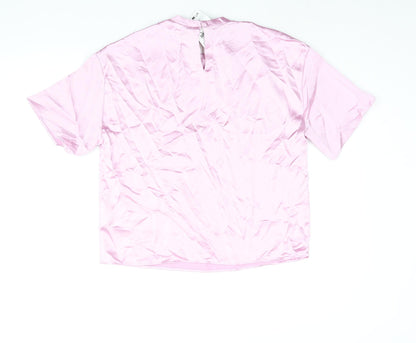 Womens UK Size S Zara Pink Basic Blouse