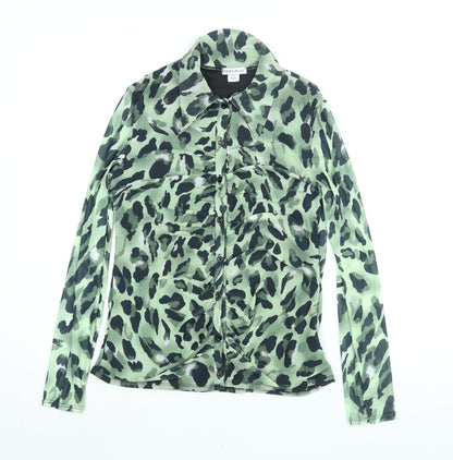 Womens UK Size 10 Principles Green Basic Button-Up