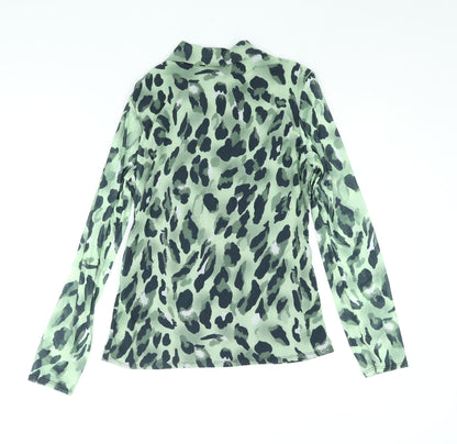 Womens UK Size 10 Principles Green Basic Button-Up