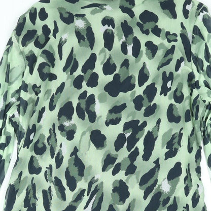 Womens UK Size 10 Principles Green Basic Button-Up