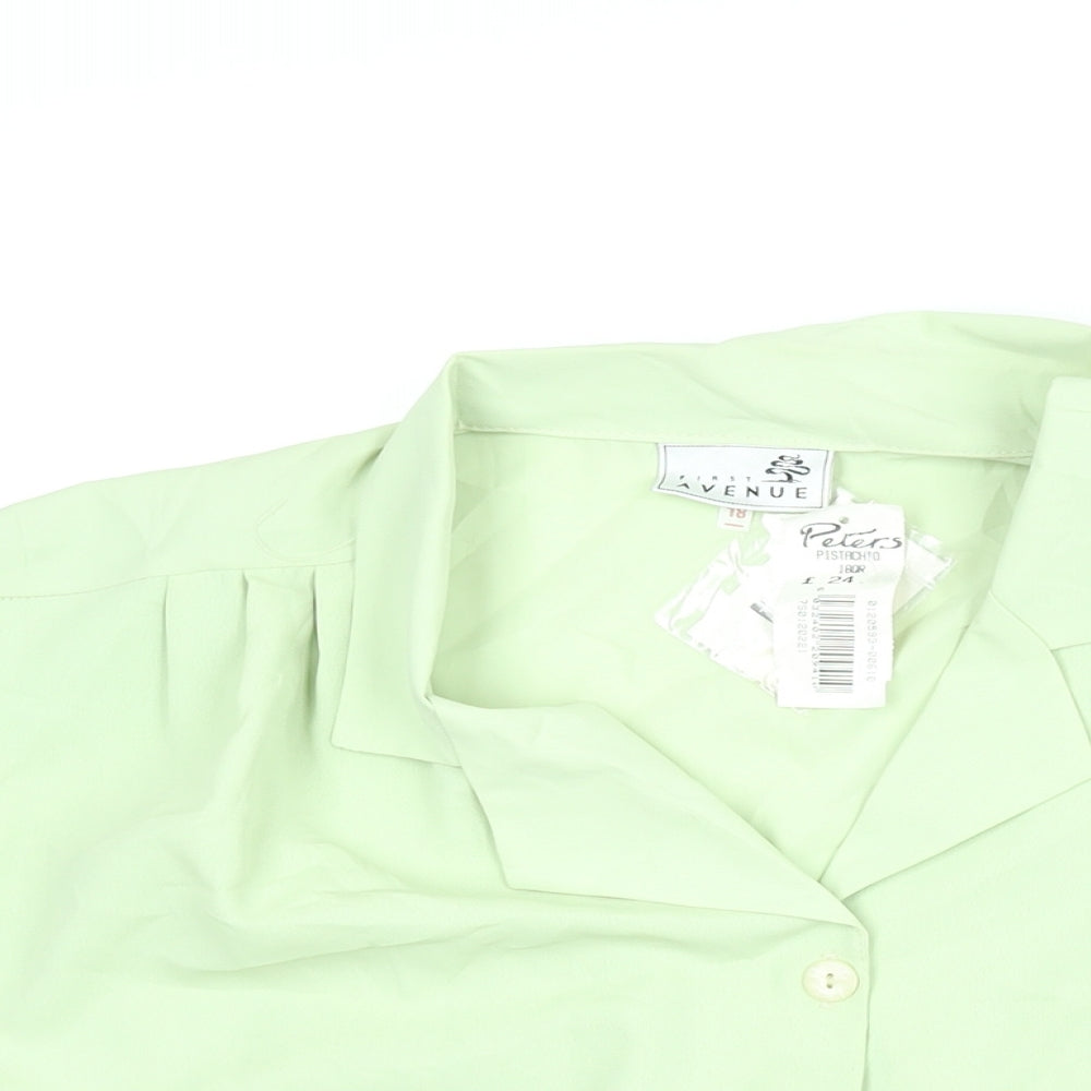 Womens UK Size 18 First Avenue Green Basic Blouse