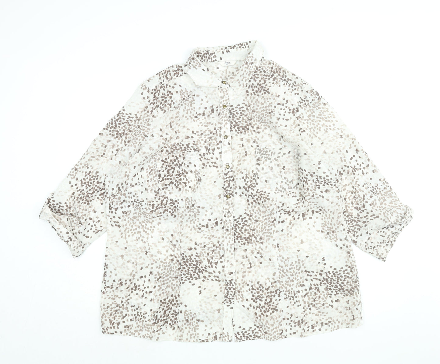 Womens UK Size 22 Classic Beige Basic Blouse