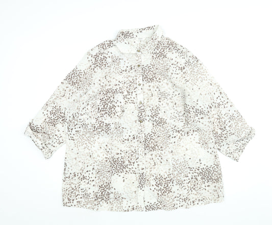 Womens UK Size 22 Classic Beige Basic Blouse